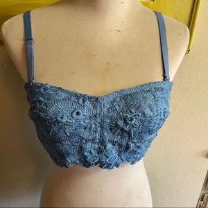Aerie bra light blue lace detail sz med good cond